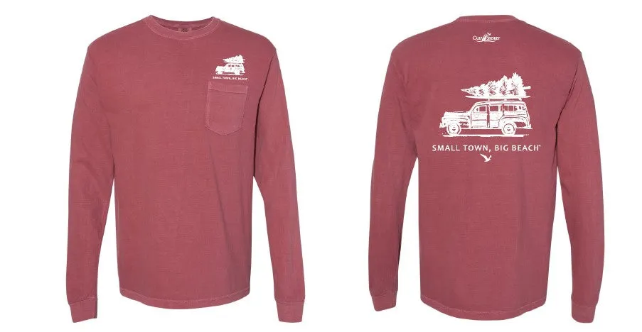 2024 Christmas Woody Wagon Long Sleeve Shirt-Adult