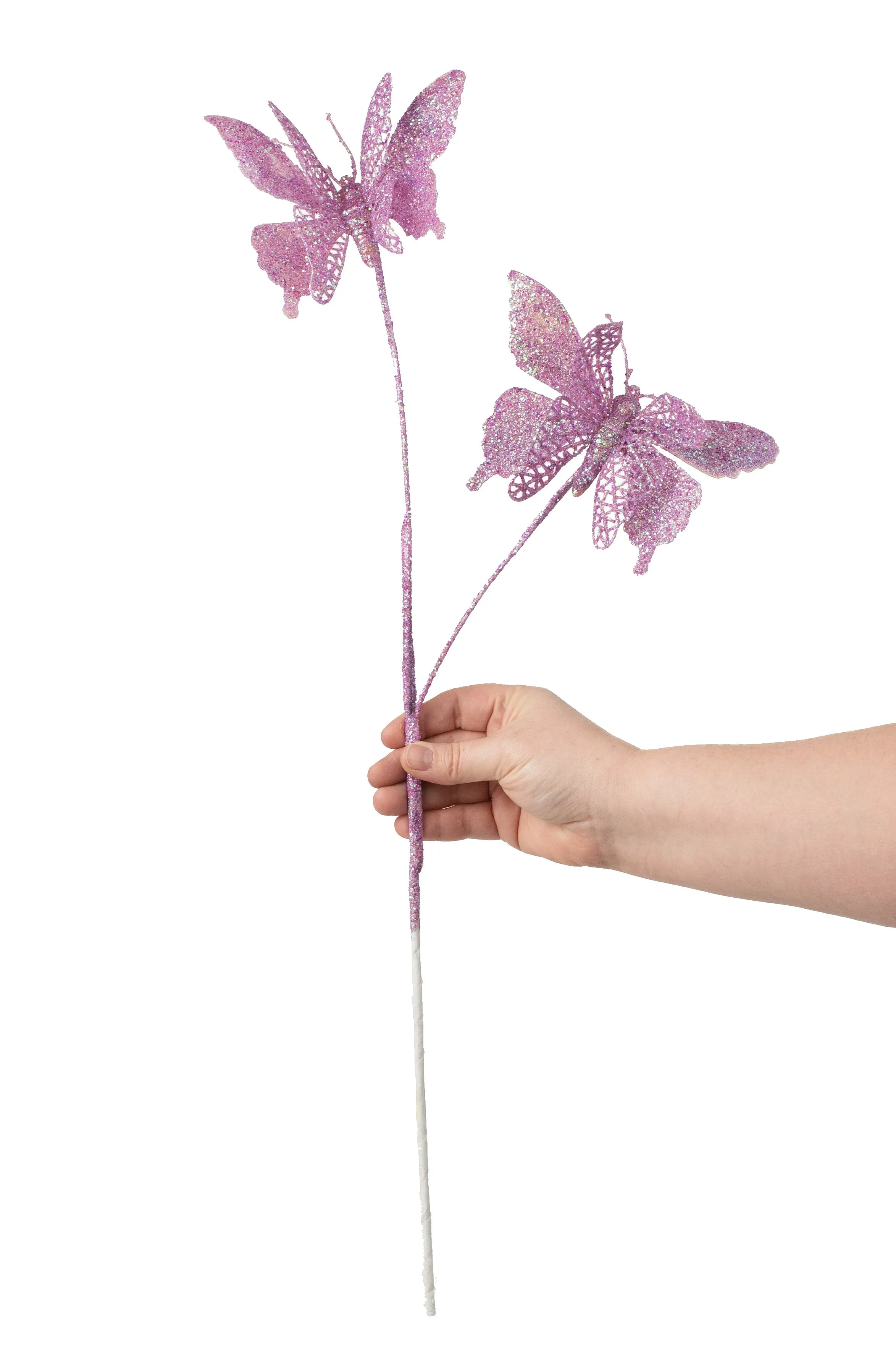 24" Glitter Butterfly Spray: Purple