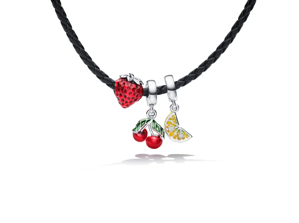 Asymmetrical Cherry Fruit Dangle Charm