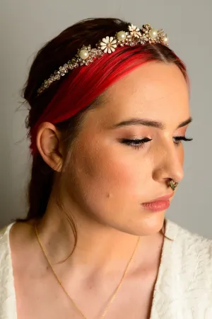 Daisy Floral Gold Headband