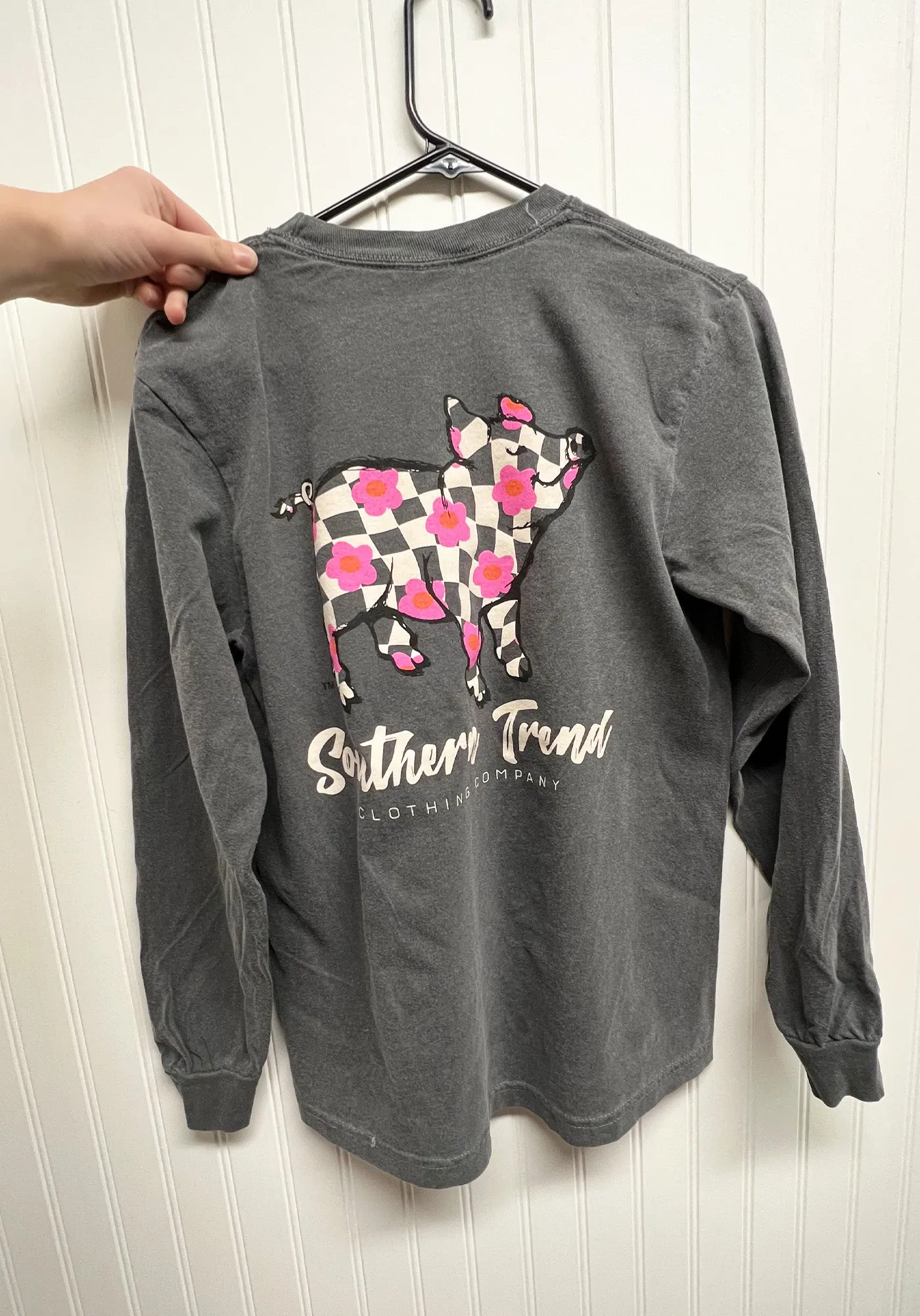 Floral Check Pig Long Sleeve