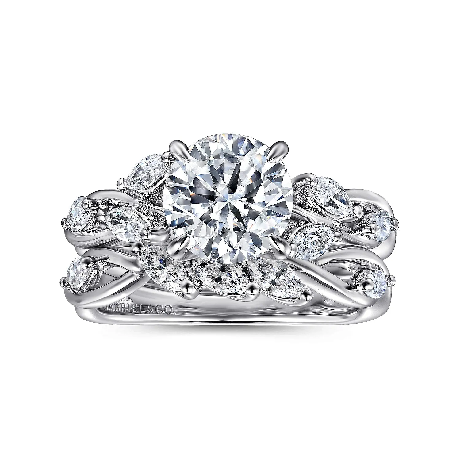 Gabriel & Co. White Gold Round Diamond Engagement Ring ER16195R6W43JJ.CSCZ