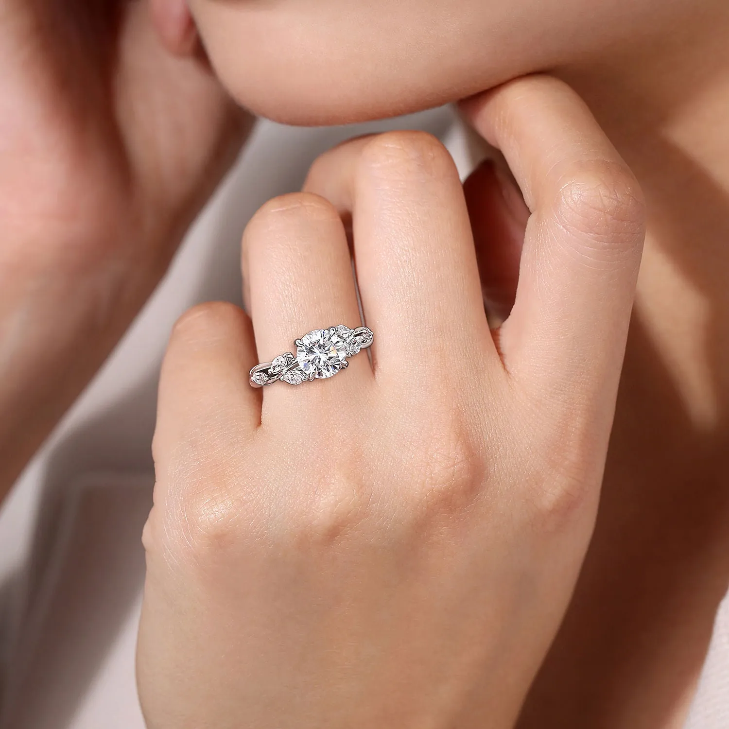 Gabriel & Co. White Gold Round Diamond Engagement Ring ER16195R6W43JJ.CSCZ