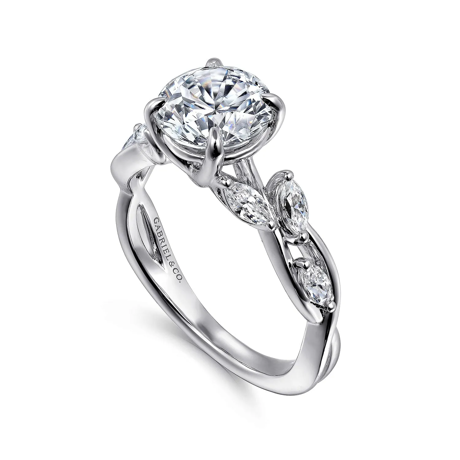 Gabriel & Co. White Gold Round Diamond Engagement Ring ER16195R6W43JJ.CSCZ