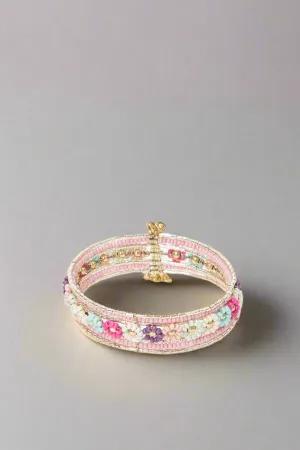 Girls Pink And Gold Embellished Cuff