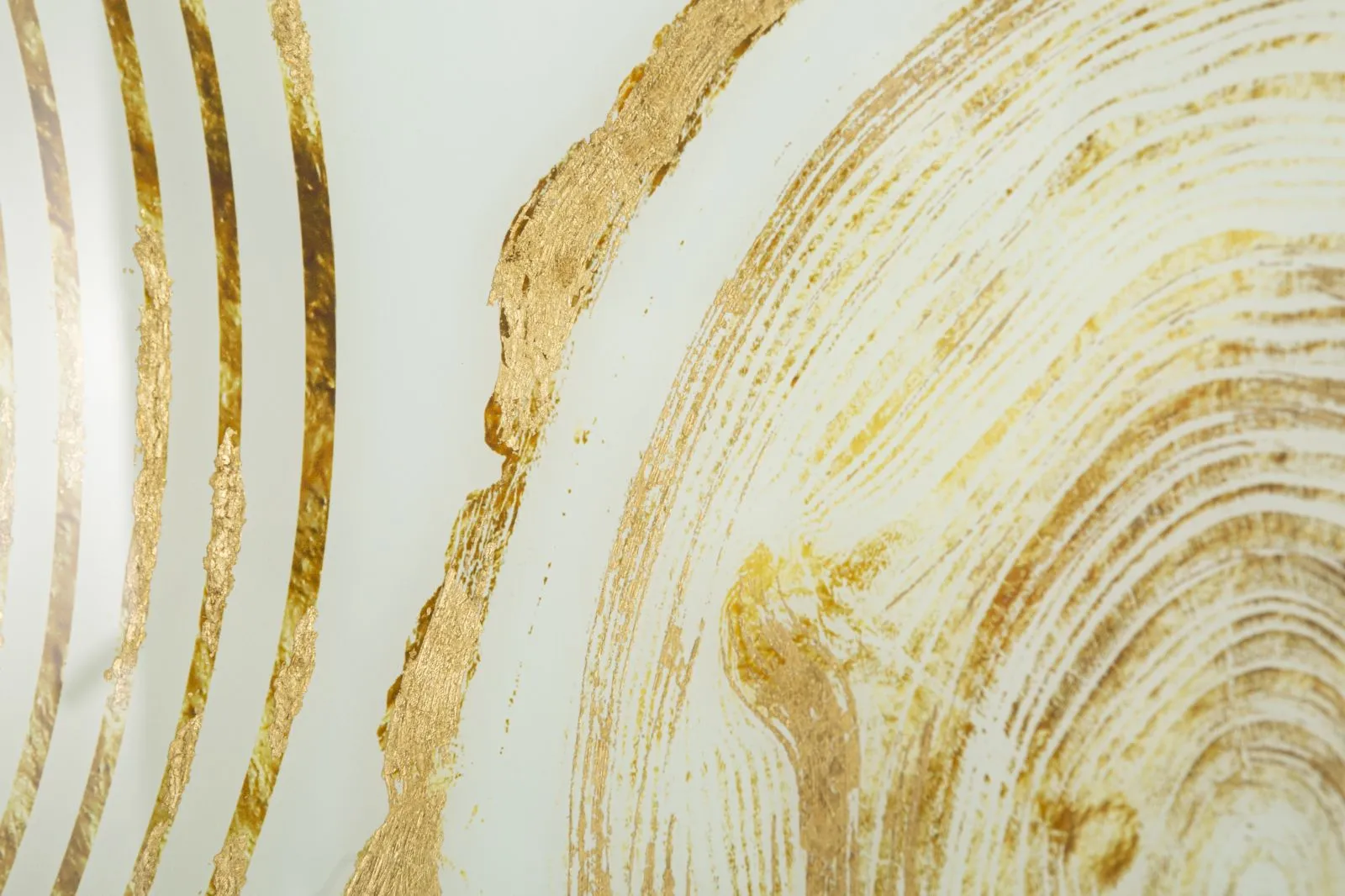 Golden Woody Modern Glass Wall Panel