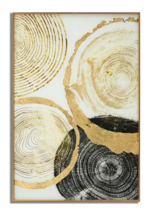 Golden Woody Modern Glass Wall Panel