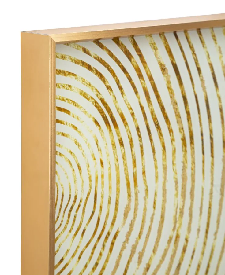 Golden Woody Modern Glass Wall Panel