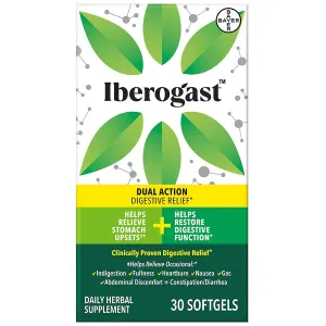 Iberogast Dual Action Digestive Relief Daily Herbal Softgels 30ct