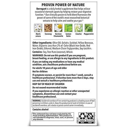 Iberogast Dual Action Digestive Relief Daily Herbal Softgels 30ct