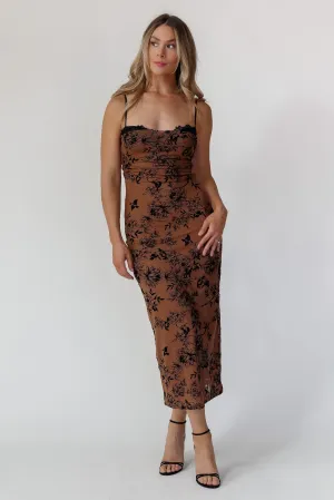 Inez Brown Floral Maxi Dress - Final Sale