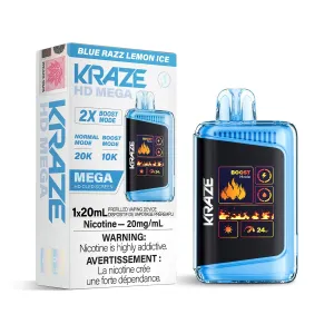 Kraze HD Mega Blue Razz Lemon Ice Disposable Vape