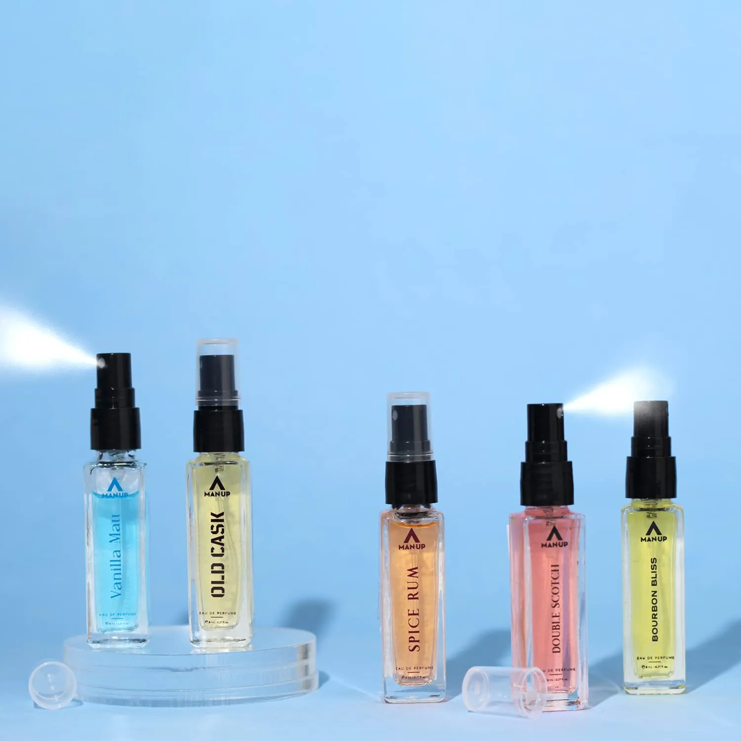 Man-Up Spice Rum Perfume For Men | Eau De Perfume | Premium Long Lasting Fresh, Refreshing & Energising Fragrance Perfume | Celebrating Every Special Occasion - 8ml (Pack of 5)