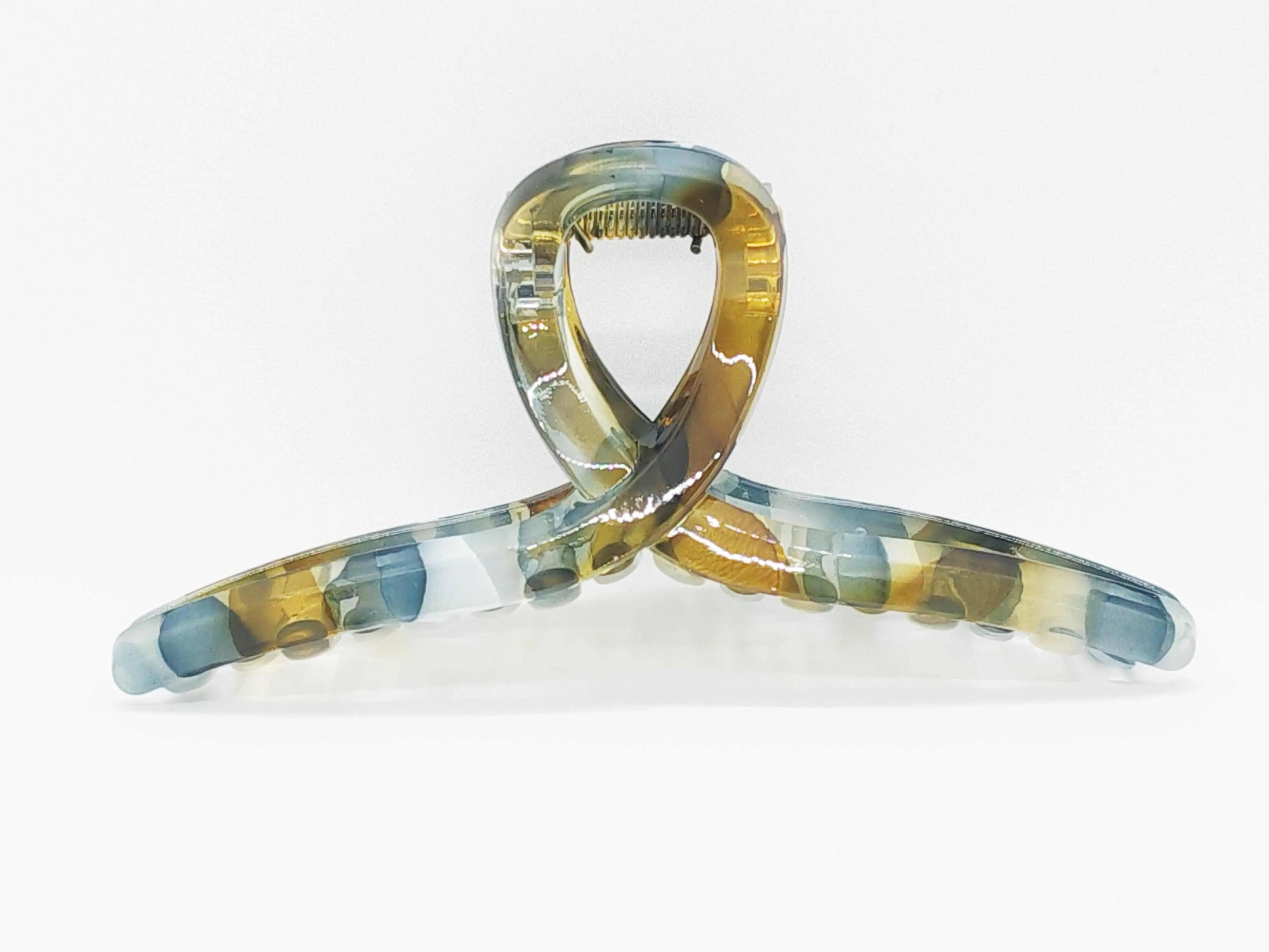 Modern Art Amber Marble Twisted Hair Clip