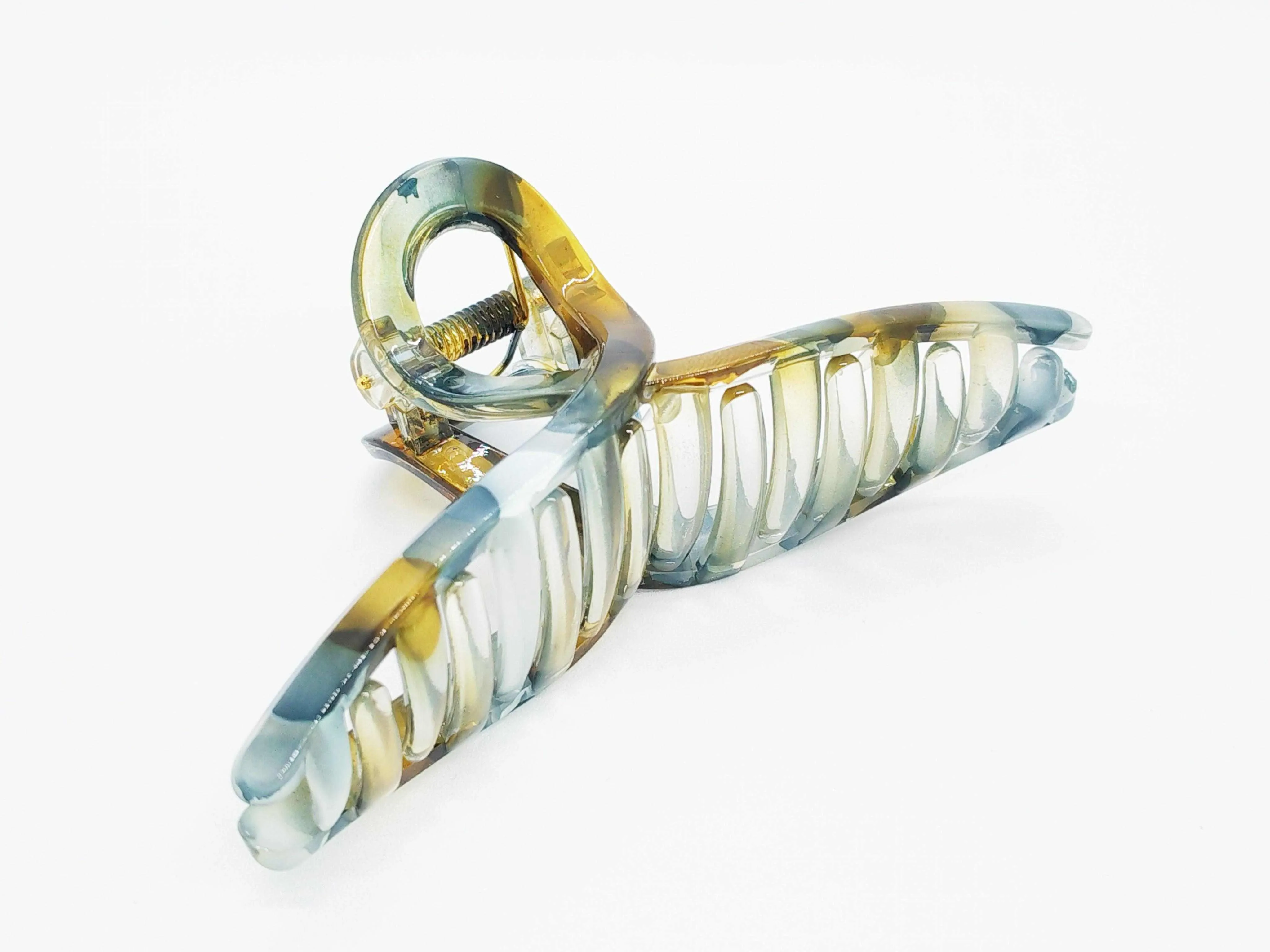 Modern Art Amber Marble Twisted Hair Clip