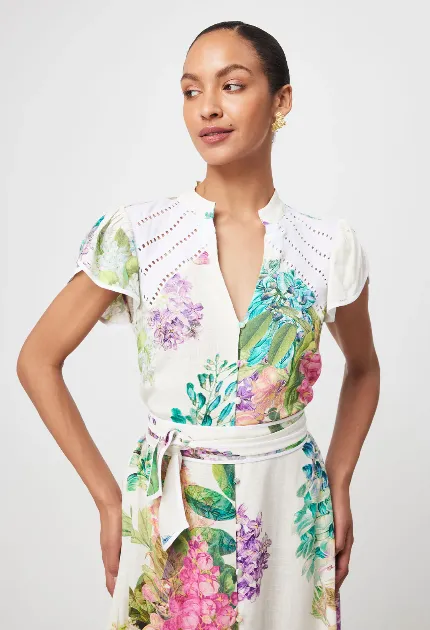 Once Was CRISTINA LINEN VISCOSE DRESS IN WISTERIA ALBA