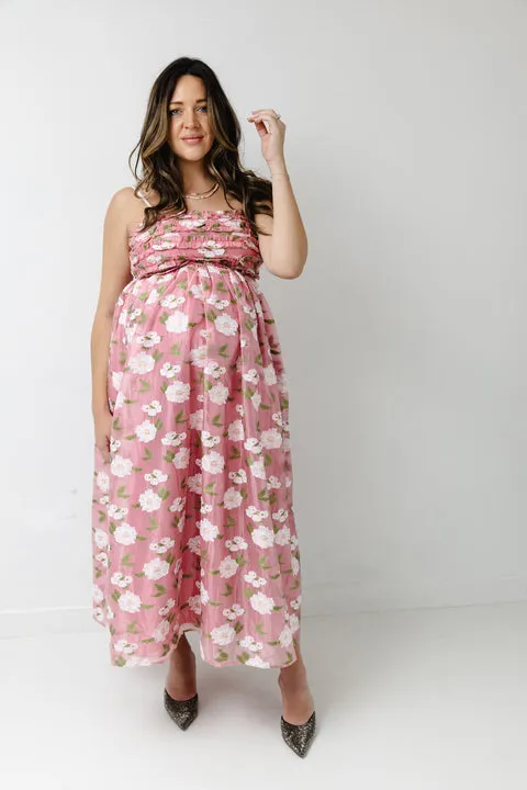Pansy Jacquard Ruffle Dress