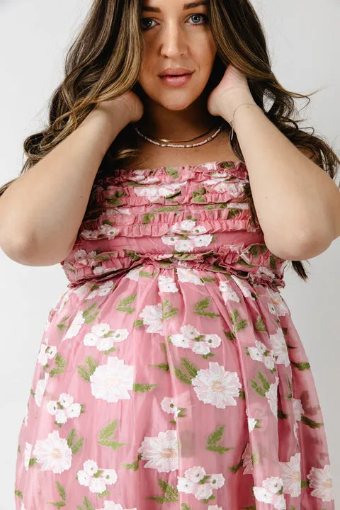 Pansy Jacquard Ruffle Dress