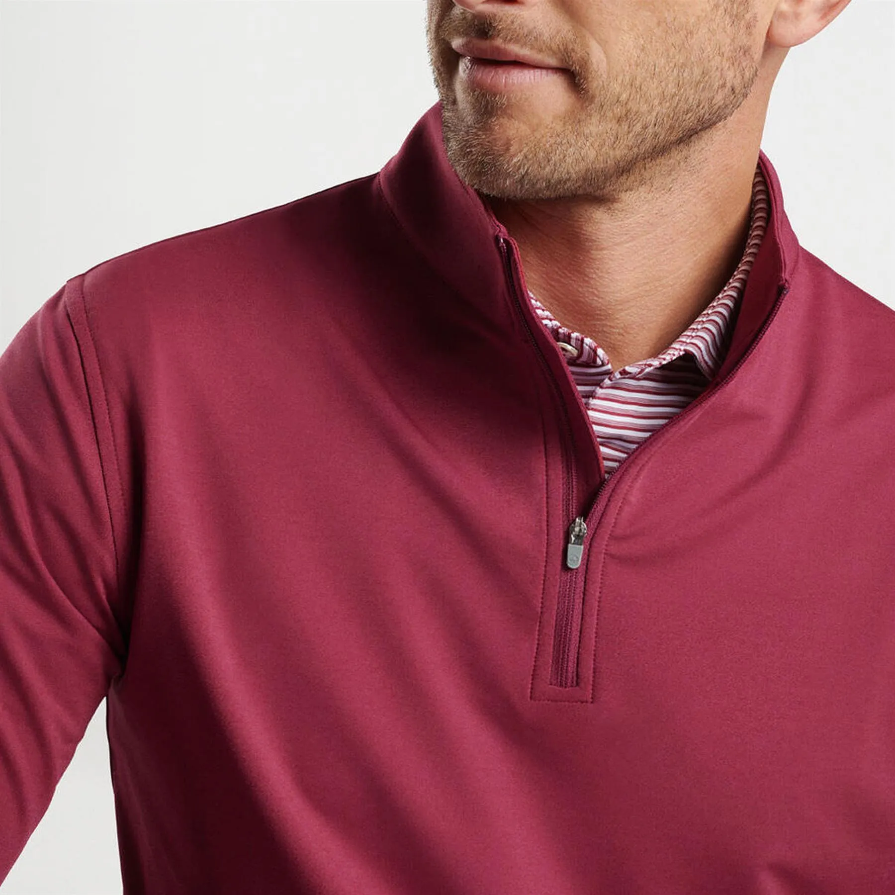 Perth Melange Performance Quarter Zip Pomegranate - AW24