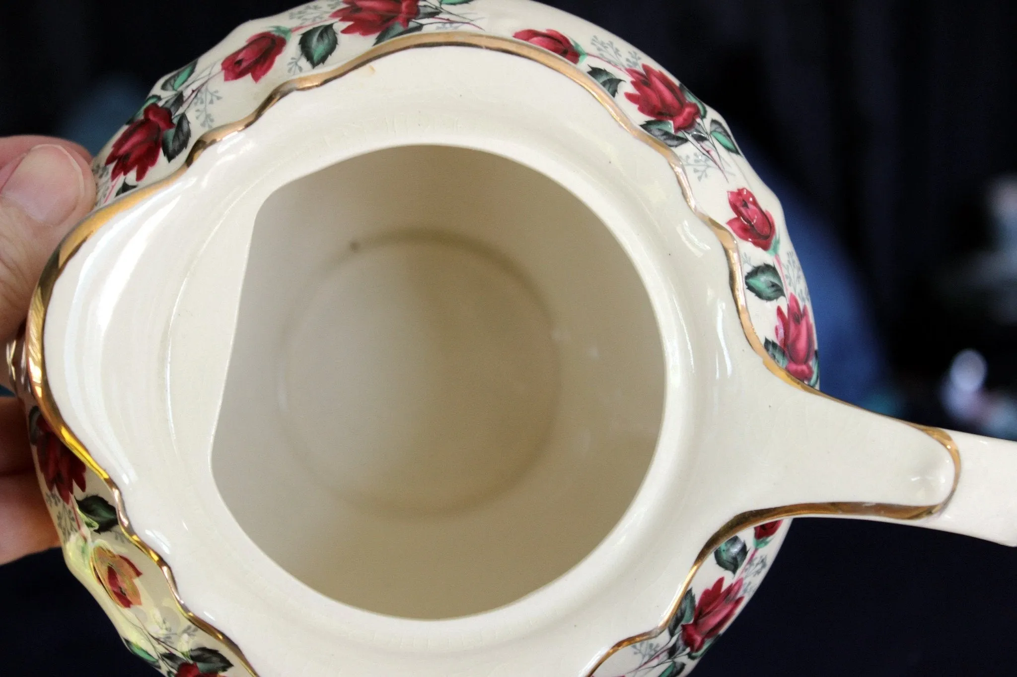 Sadler Vintage Teapot, 4 Cup, Sugar & Creamer, Elegant Porcelain Teaset 16223