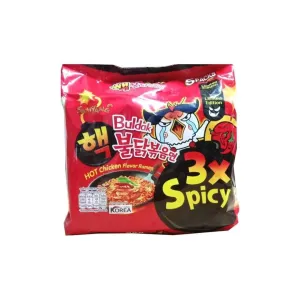 Samyang Buldak Fire Chicken Noodles 3X Spicy 140G (Pack of 5)