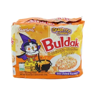 Samyang Buldak Ramen Hot Chicken Quattro Cheese Flavor Korean Instant Noodle 5 Pks