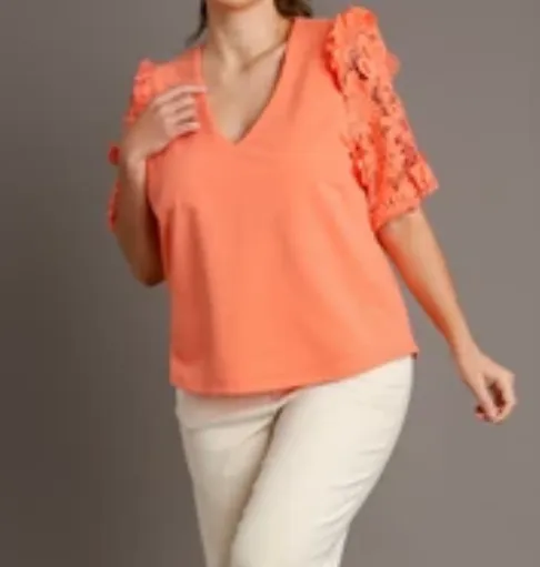 Say Something Floral Mesh Sleeve Top