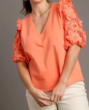 Say Something Floral Mesh Sleeve Top
