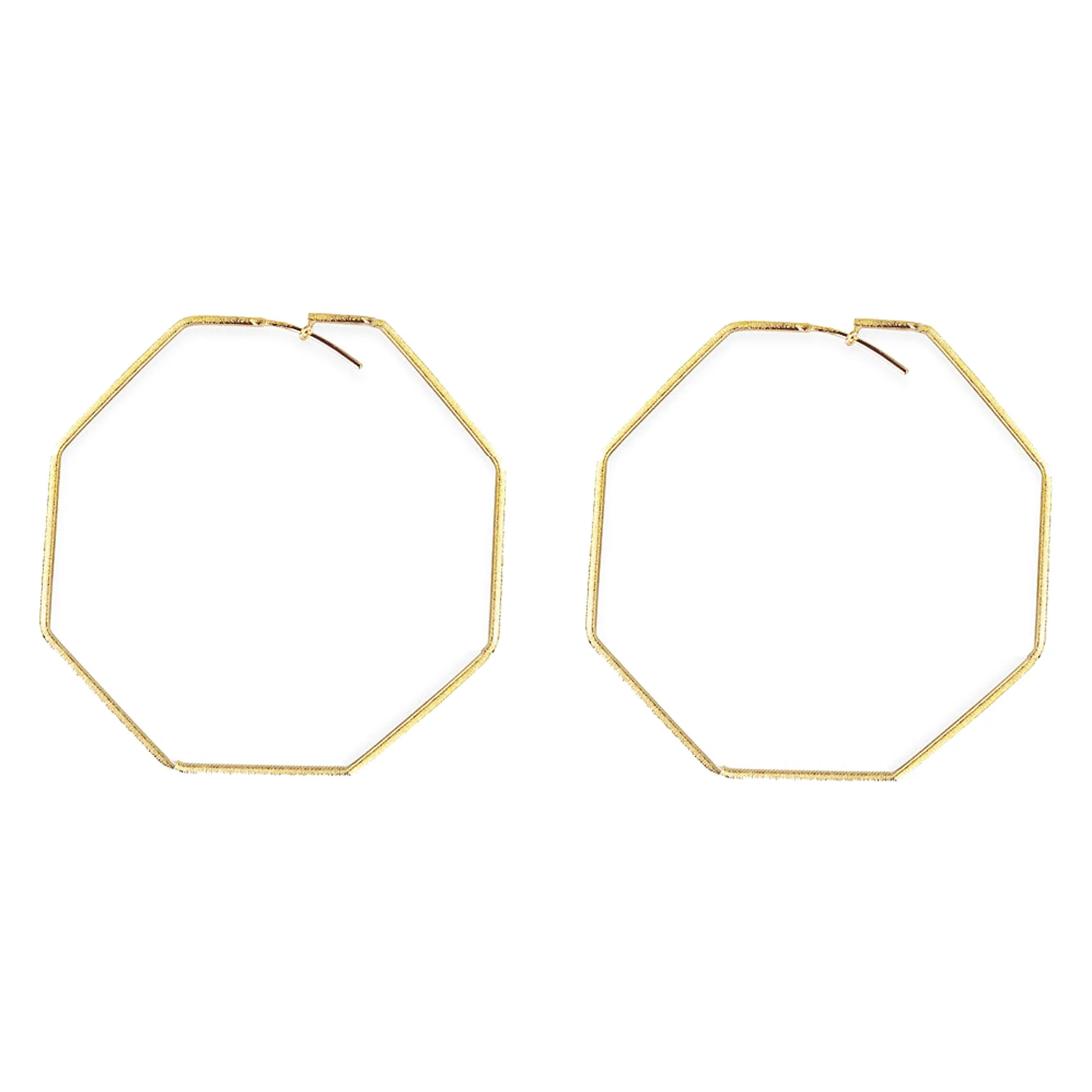 Sheila Fajl Amber Geometrical Hoop Earrings in 18k Brushed Gold Plated