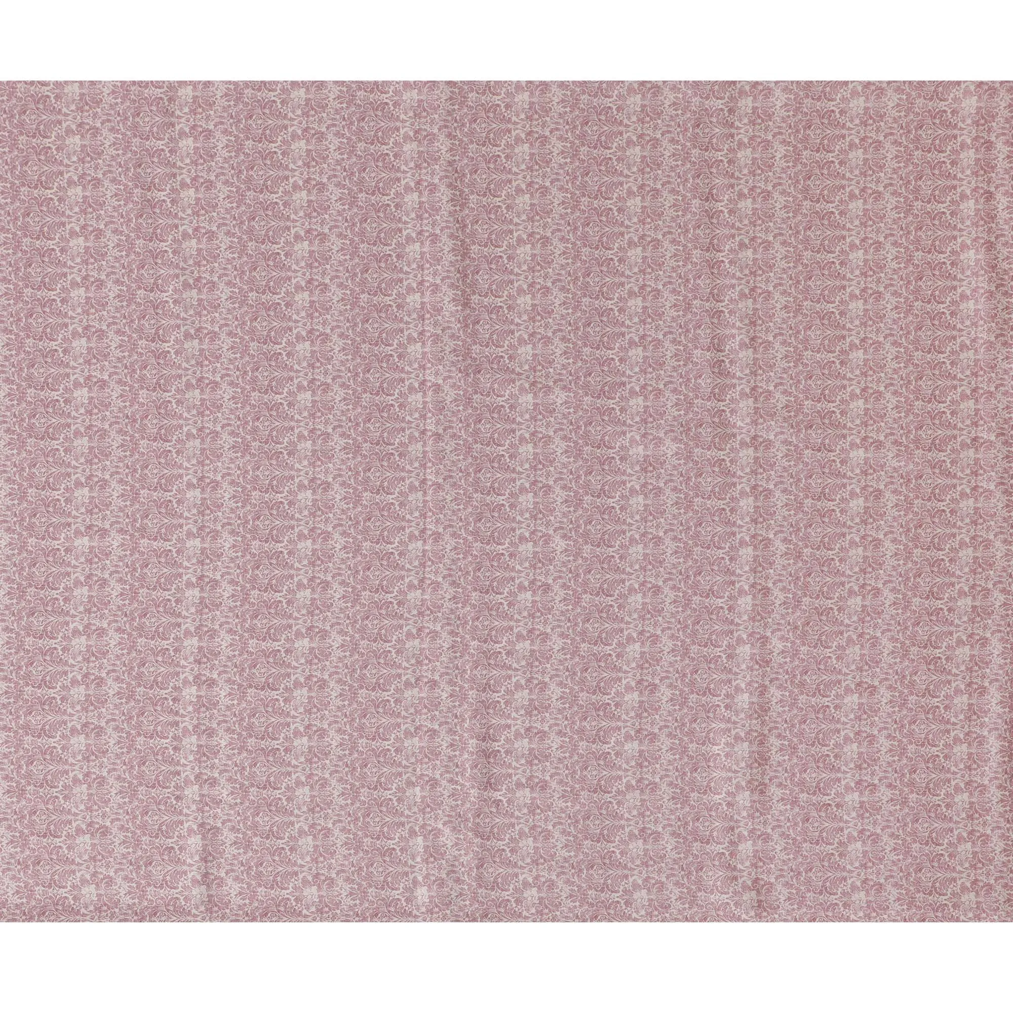 Soft Pink Blended Cotton Lawn Fabric - Delicate Floral Print, 140 cms Width-D19173