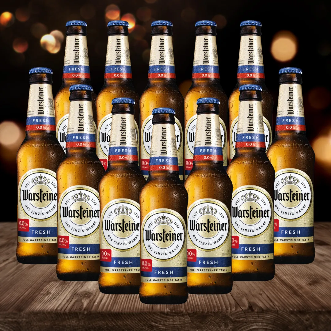Warsteiner Fresh Alcohol Free German Pilsner 330ml Bottles - 0.0% ABV (12 Pack)