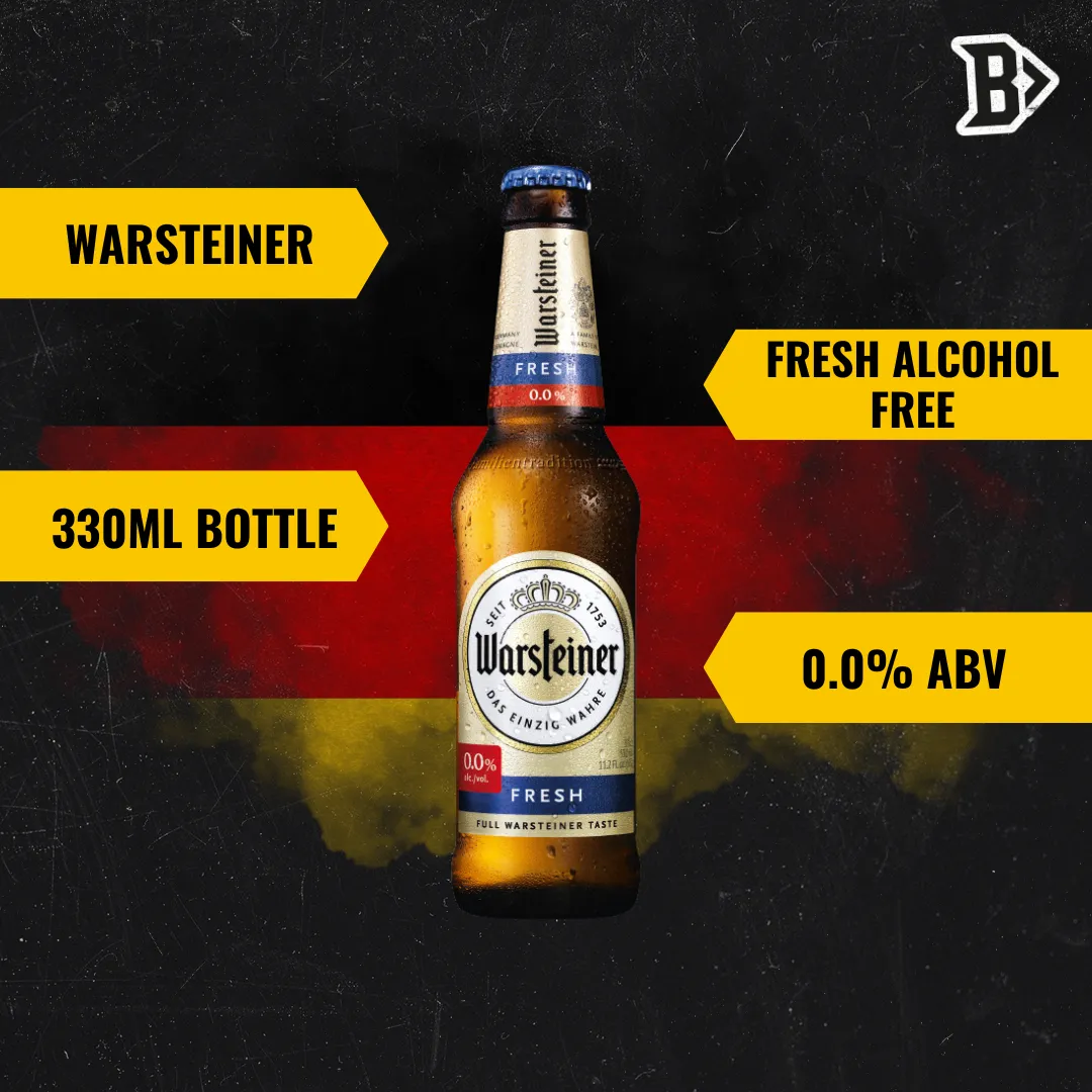 Warsteiner Fresh Alcohol Free German Pilsner 330ml Bottles - 0.0% ABV (12 Pack)